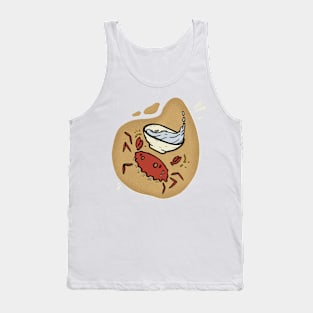 Crab Waitress Funny Simple Minimalist Cartoon Art Tank Top